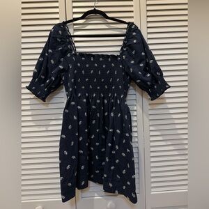 Hill House Navy Blue Floral Mini Dress